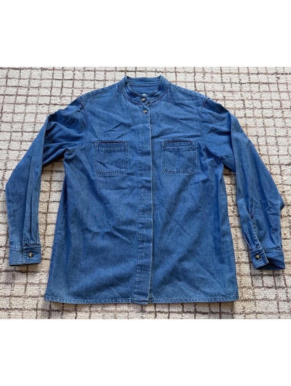 Women Vintage Ruff Hewen Denim Shirt Fall Utility Gorpcore granola 90 minimalist